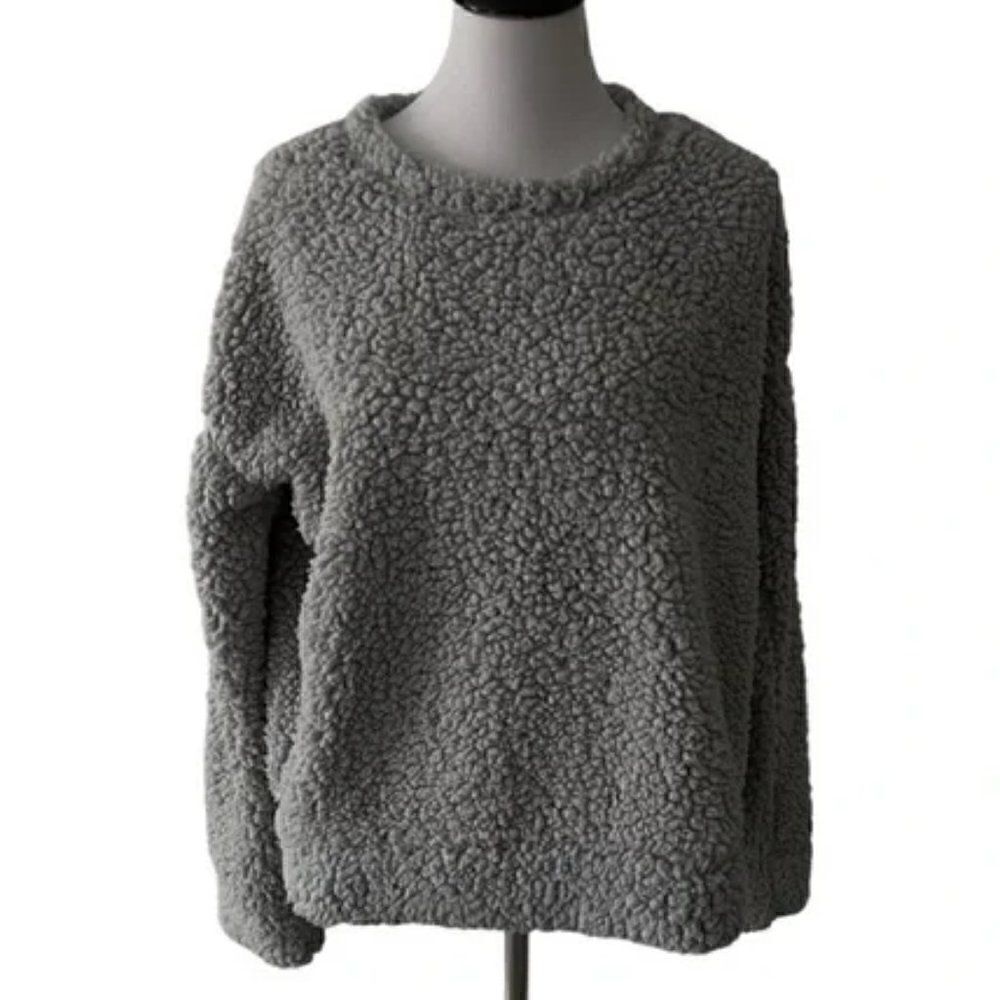 T x S Grey Sherpa Crew Neck size M